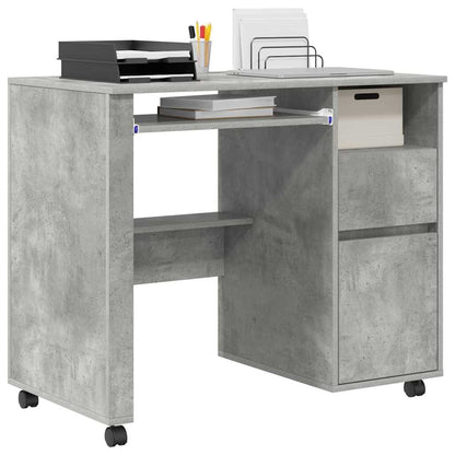 Tisch mit Rollen Beton Eiche 91 x 50 x 77 cm Holzwerkstoff