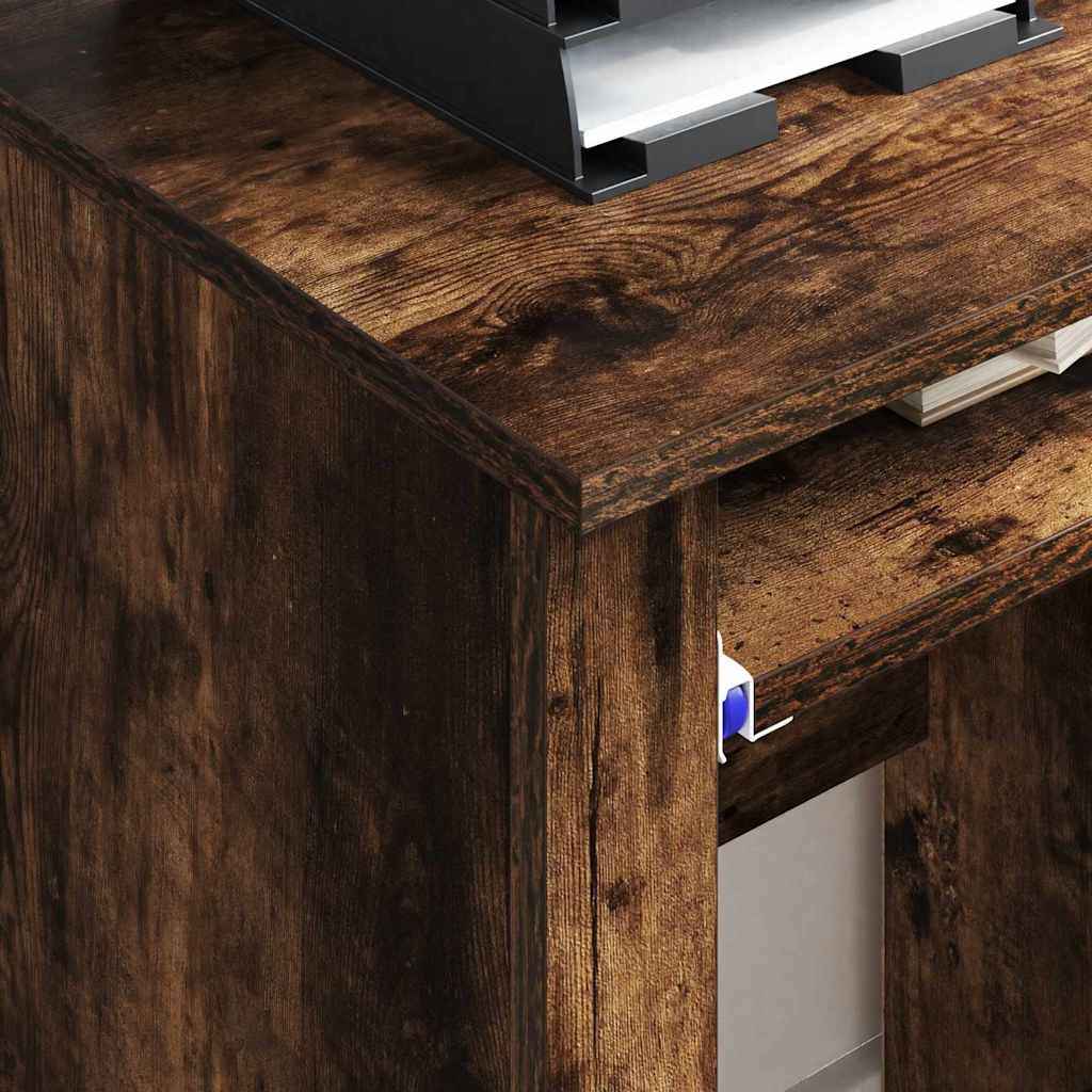 Tisch mit Rollen Räuchereiche 91 x 50 x 77 cm Holzwerkstoff