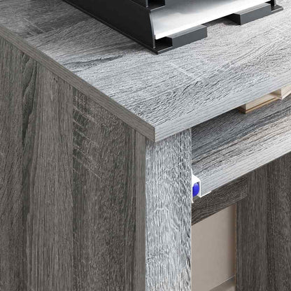 Tisch mit Rollen mit Regal Grau 91 x 50 x 77 cm Holzwerkstoff
