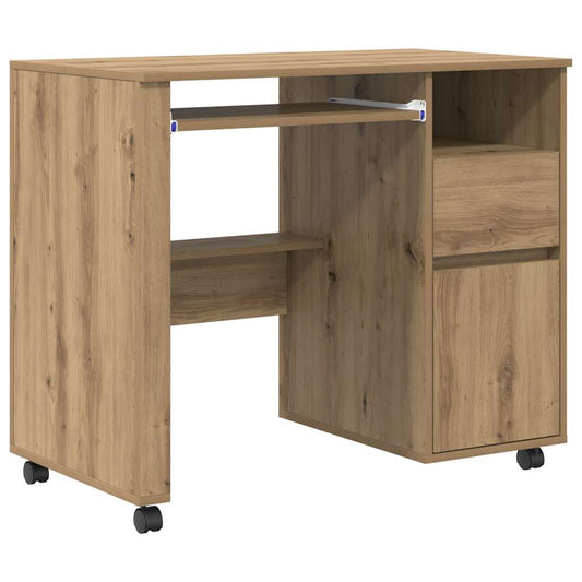 Tisch mit Rollen Artisan-Eiche 91 x 50 x 77 cm Holzwerkstoff