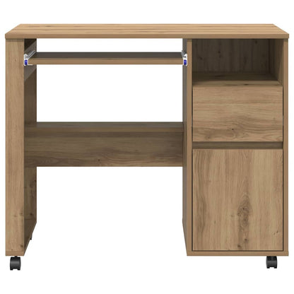 Tisch mit Rollen Artisan-Eiche 91 x 50 x 77 cm Holzwerkstoff