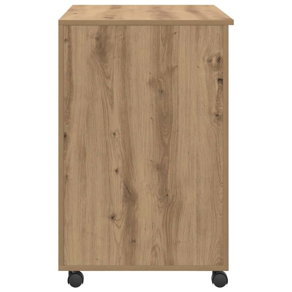 Tisch mit Rollen Artisan-Eiche 91 x 50 x 77 cm Holzwerkstoff