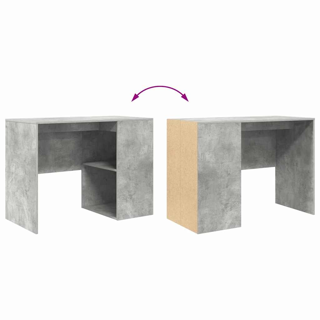 Schreibtisch mit Regal Betongrau 102 x 50 x 75 cm Holzwerkstoff
