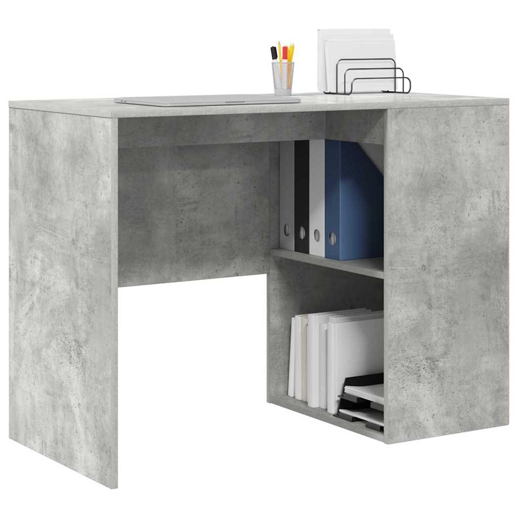 Schreibtisch mit Regal Betongrau 102 x 50 x 75 cm Holzwerkstoff