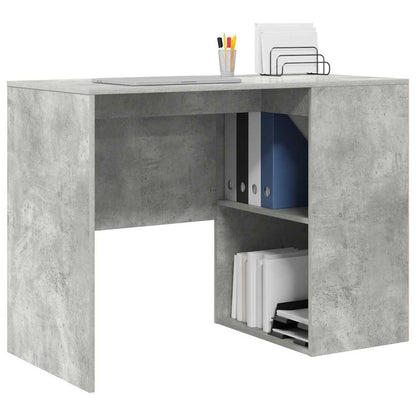Schreibtisch mit Regal Betongrau 102 x 50 x 75 cm Holzwerkstoff