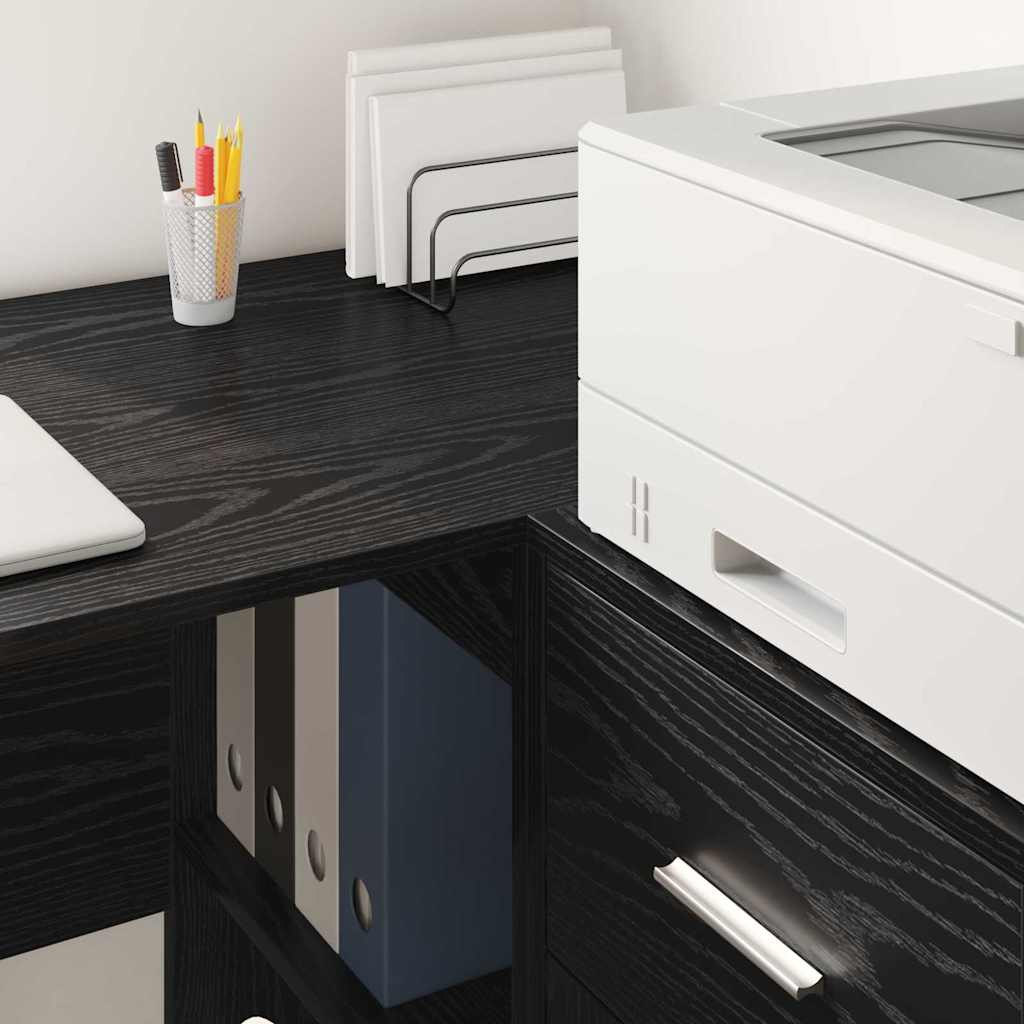 Sideboard Schwarz Eichen-Optik 38 x 34,5 x 75 cm Holzwerkstoff