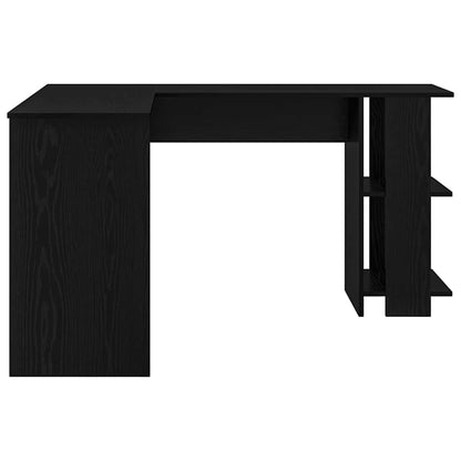 Eckschreibtisch mit Stauraum Schwarze Eiche 140 x 113,5 x 75 cm