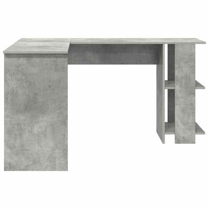 Eckschreibtisch mit Stauraum Betongrau 140 x 113,5 x 75 cm