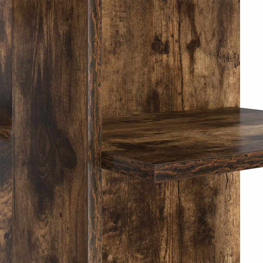 Eckschreibtisch mit Stauraum mit Regal Geräucherte Eiche