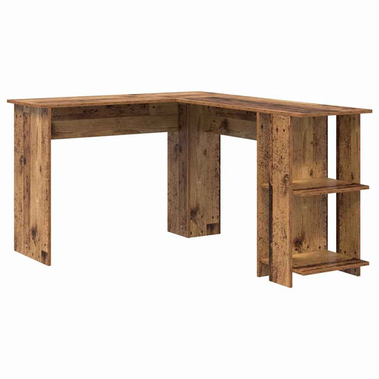 Eckschreibtisch mit Stauraum Altholz 140 x 113,5 x 75 cm