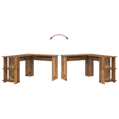 Eckschreibtisch mit Stauraum Altholz 140 x 113,5 x 75 cm