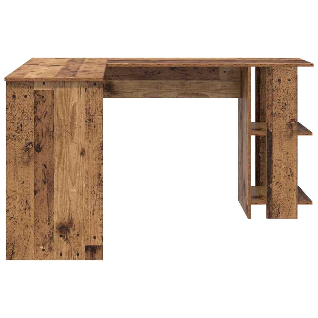 Eckschreibtisch mit Stauraum Altholz 140 x 113,5 x 75 cm