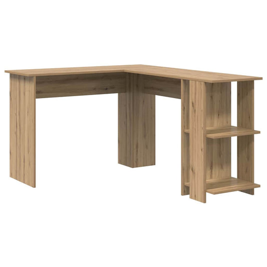 Eckschreibtisch mit Stauraum mit Regal Eiche handwerklich