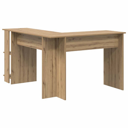 Eckschreibtisch mit Stauraum mit Regal Eiche handwerklich