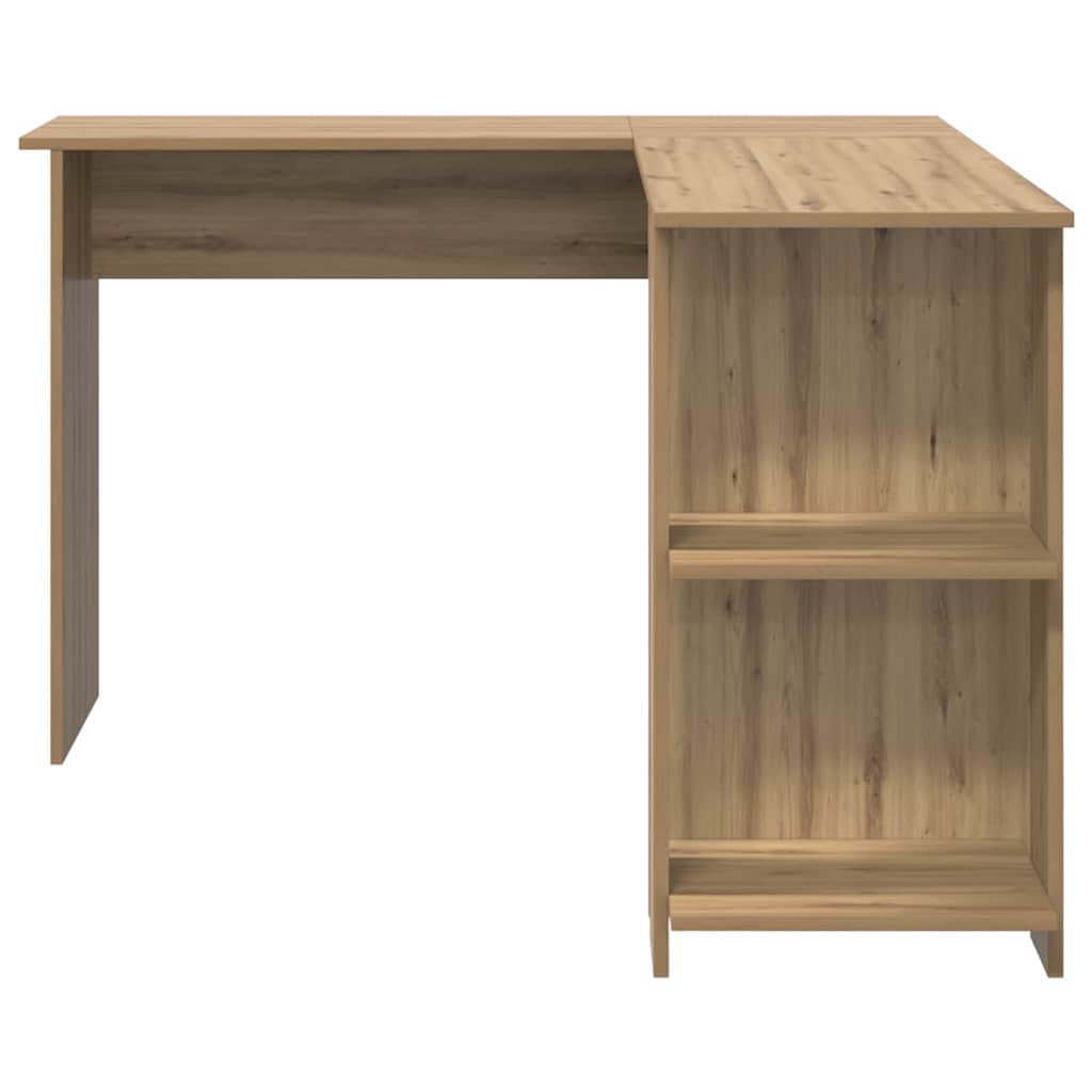 Eckschreibtisch mit Stauraum mit Regal Eiche handwerklich