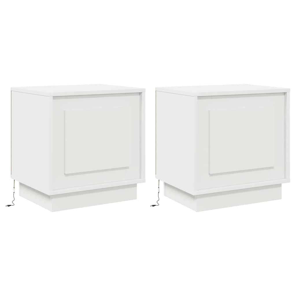 Nachttisch mit 2 pcs Weiß 44 x 34.5 x 45 cm Holzwerkstoff