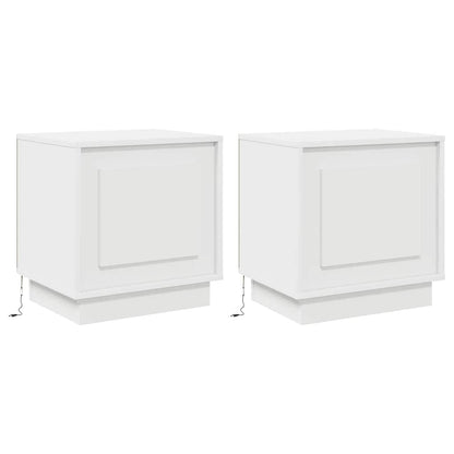 Nachttisch mit 2 pcs Weiß 44 x 34.5 x 45 cm Holzwerkstoff