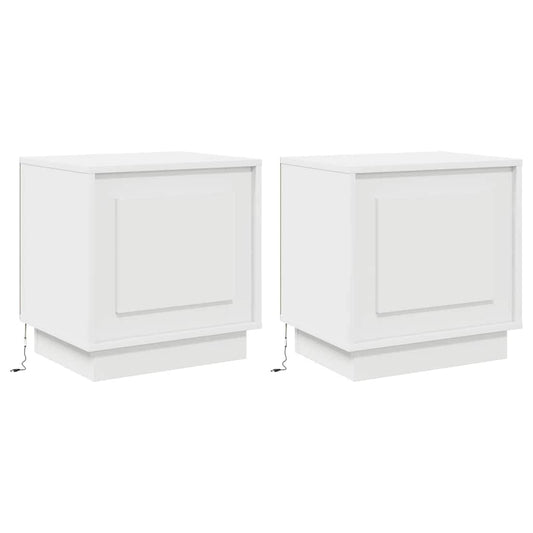 Nachttisch mit 2 pcs Weiß 44 x 34.5 x 45 cm Holzwerkstoff