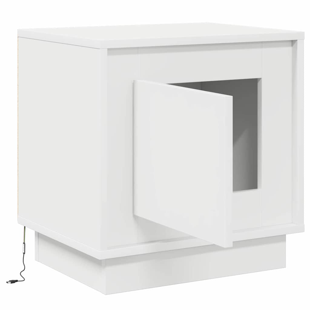 Nachttisch mit 2 pcs Weiß 44 x 34.5 x 45 cm Holzwerkstoff