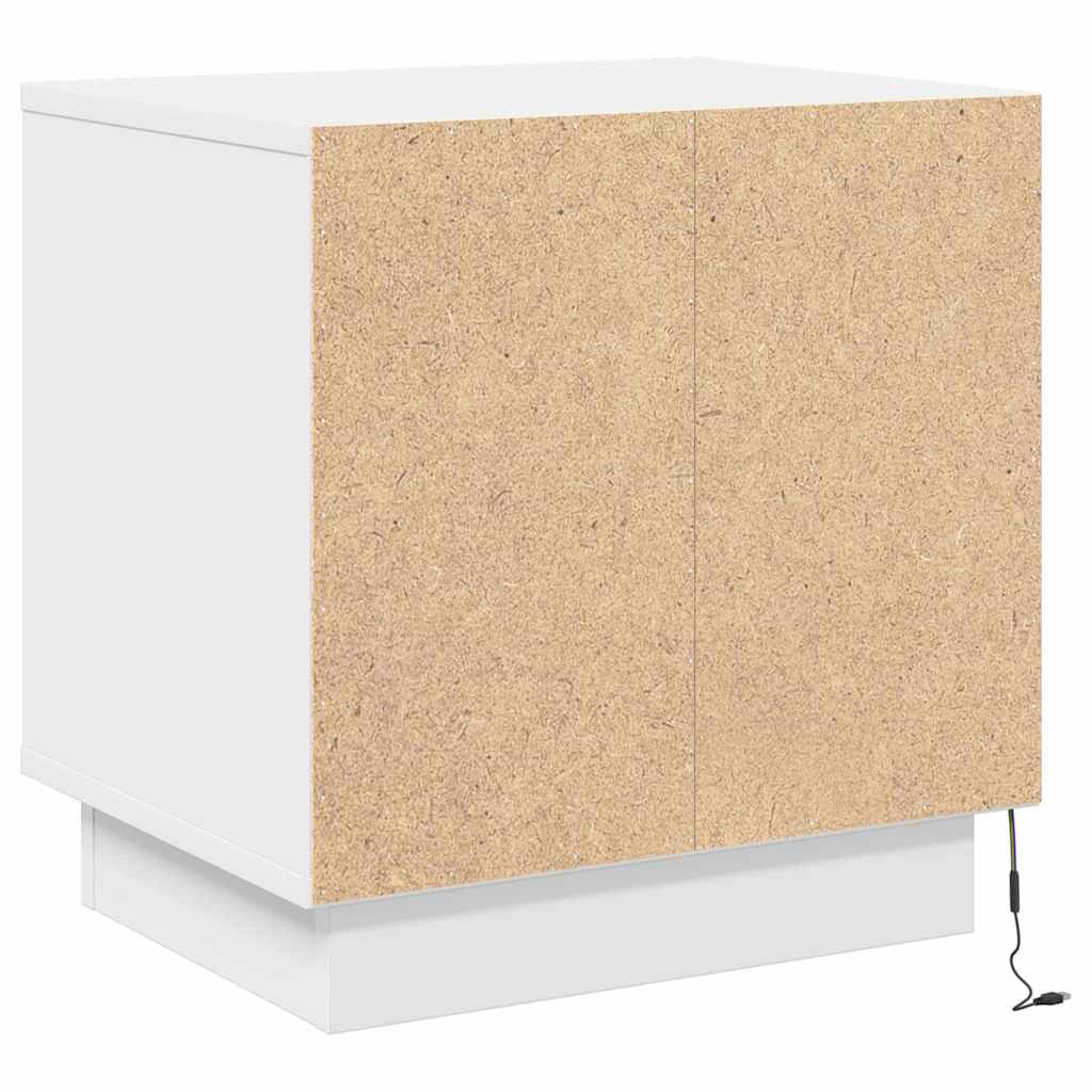 Nachttisch mit 2 pcs Weiß 44 x 34.5 x 45 cm Holzwerkstoff