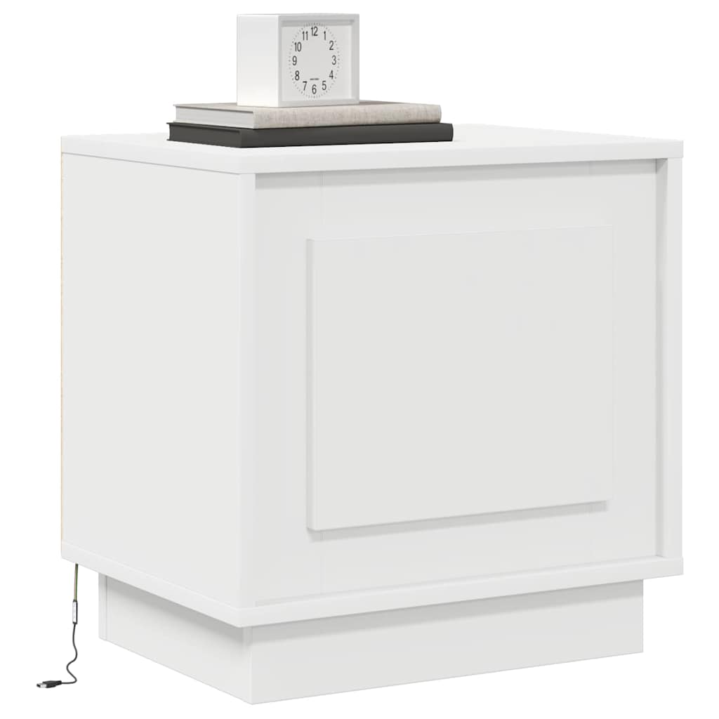 Nachttisch mit 2 pcs Weiß 44 x 34.5 x 45 cm Holzwerkstoff