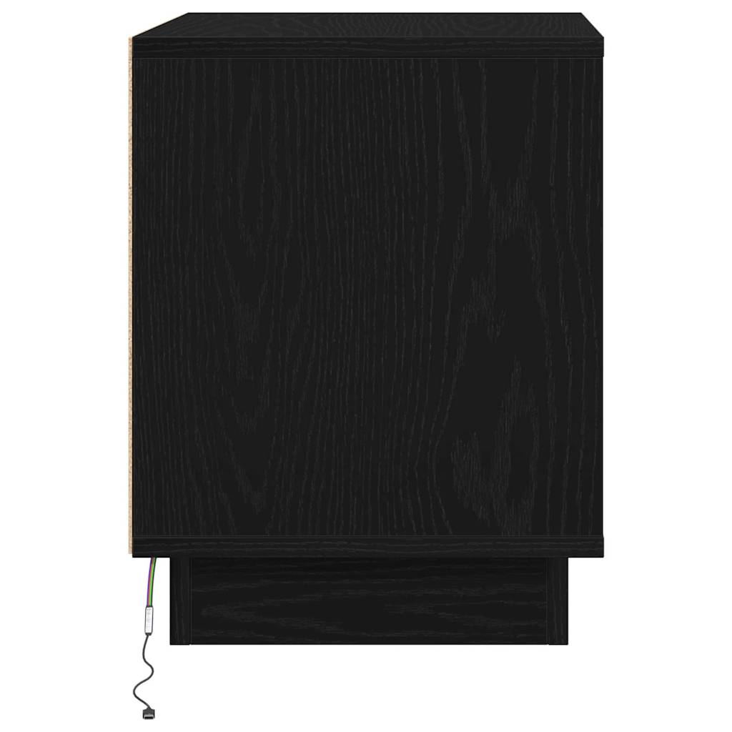 Nachttisch mit 2 pcs Schwarz 44 x 34.5 x 45 cm Holzwerkstoff