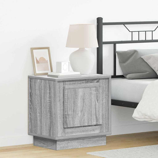 Nachttisch mit Grau 44 x 34.5 x 45 cm Holzwerkstoff