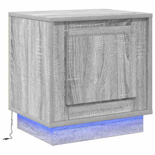 Nachttisch mit Grau 44 x 34.5 x 45 cm Holzwerkstoff