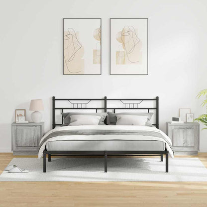 Nachttisch mit 2 pcs Grau 44 x 34.5 x 45 cm Holzwerkstoff