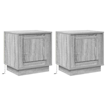 Nachttisch mit 2 pcs Grau 44 x 34.5 x 45 cm Holzwerkstoff