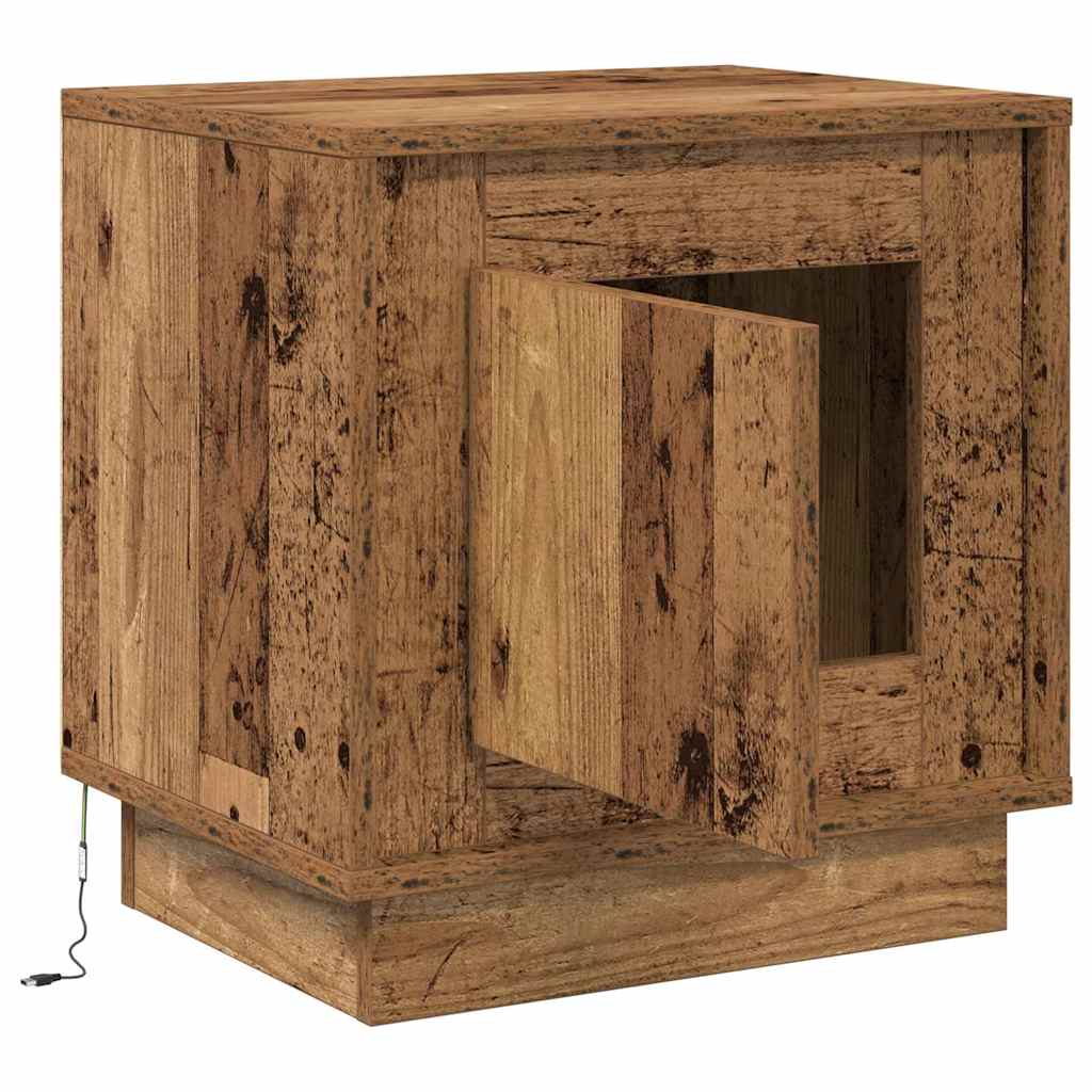 Nachttisch mit Altholz 44 x 34.5 x 45 cm Holzwerkstoff