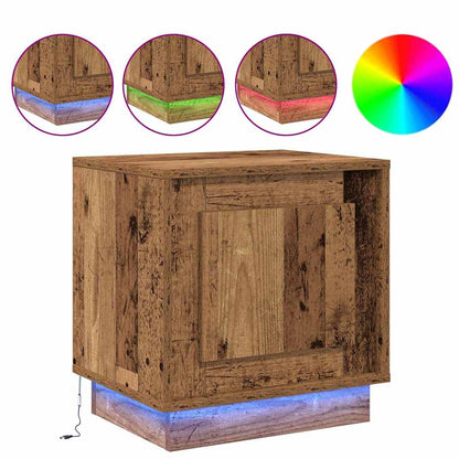 Nachttisch mit Altholz 44 x 34.5 x 45 cm Holzwerkstoff