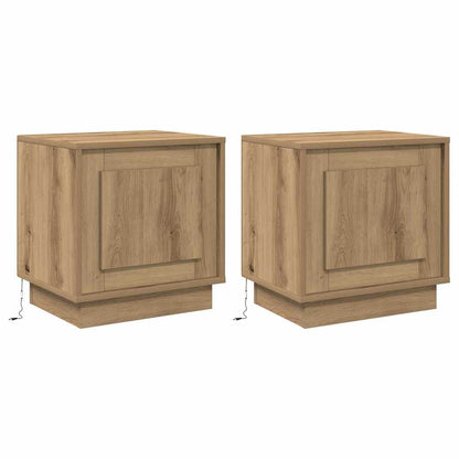 Nachttisch mit 2 pcs Eiche handwerklich 44 x 34.5 x 45 cm