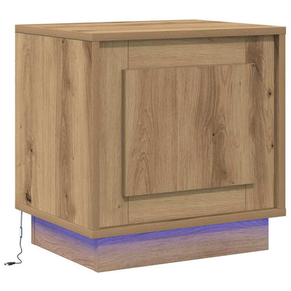 Nachttisch mit 2 pcs Eiche handwerklich 44 x 34.5 x 45 cm