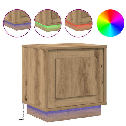 Nachttisch mit 2 pcs Eiche handwerklich 44 x 34.5 x 45 cm
