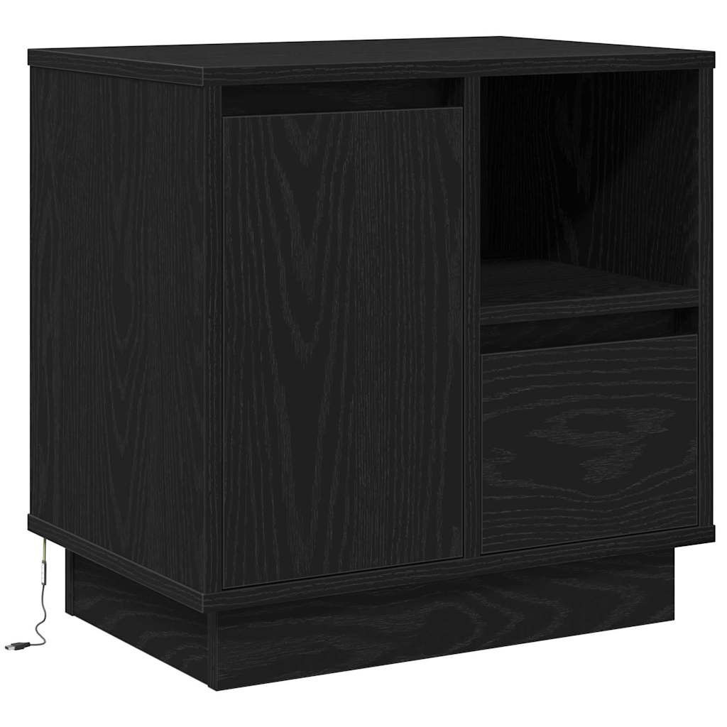 Nachttisch mit 2 pcs Schwarz 50 x 34,5 x 50 cm Holzwerkstoff