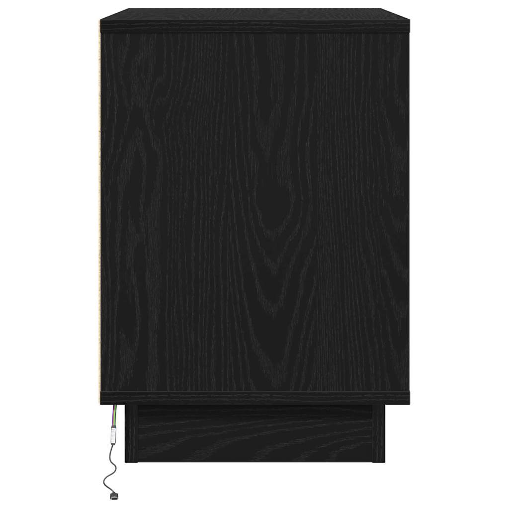 Nachttisch mit 2 pcs Schwarz 50 x 34,5 x 50 cm Holzwerkstoff