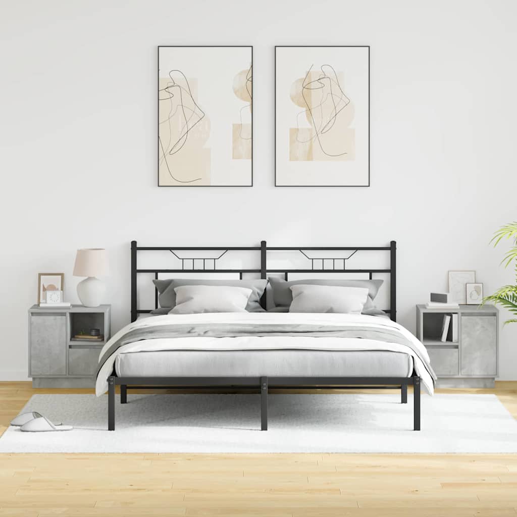 Nachttisch 2 pcs Beton Grau 50 x 34,5 x 50 cm Holzwerkstoff