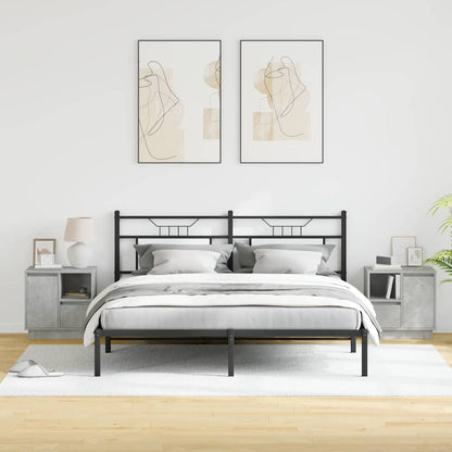 Nachttisch 2 pcs Beton Grau 50 x 34,5 x 50 cm Holzwerkstoff