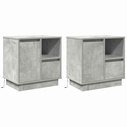 Nachttisch 2 pcs Beton Grau 50 x 34,5 x 50 cm Holzwerkstoff
