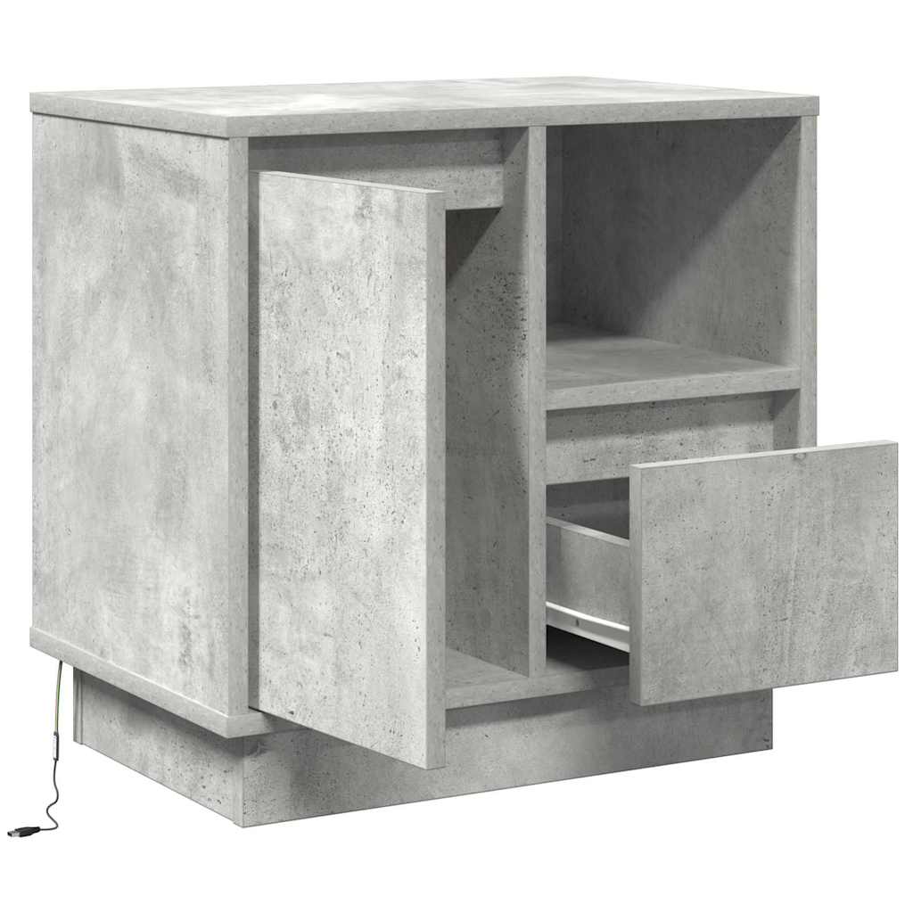 Nachttisch 2 pcs Beton Grau 50 x 34,5 x 50 cm Holzwerkstoff