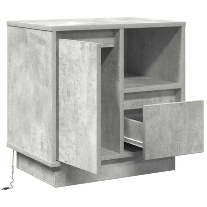Nachttisch 2 pcs Beton Grau 50 x 34,5 x 50 cm Holzwerkstoff