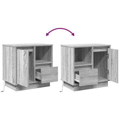Nachttisch mit Schubladen Grau 50 x 34,5 x 50 cm Holzwerkstoff