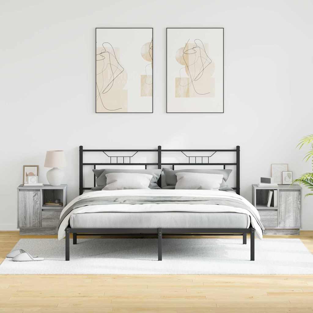 Nachttisch 2 pcs Grau 50 x 34,5 x 50 cm Holzwerkstoff