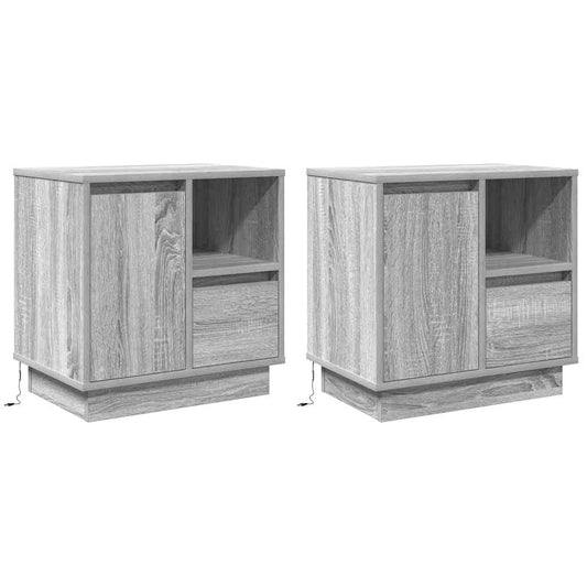 Nachttisch 2 pcs Grau 50 x 34,5 x 50 cm Holzwerkstoff