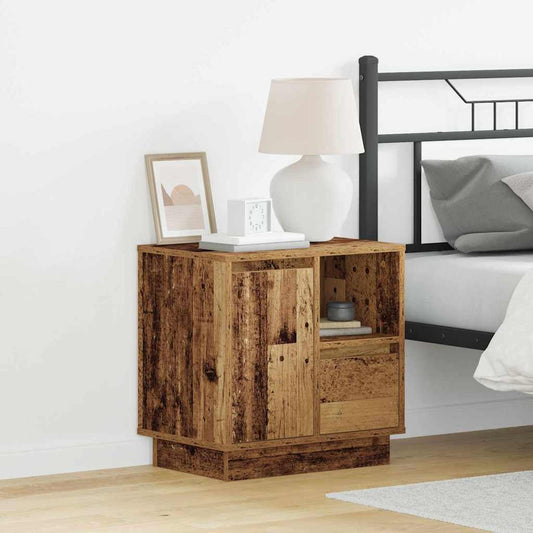 Nachttisch mit 2 pcs Altholz 50 x 34,5 x 50 cm Holzwerkstoff