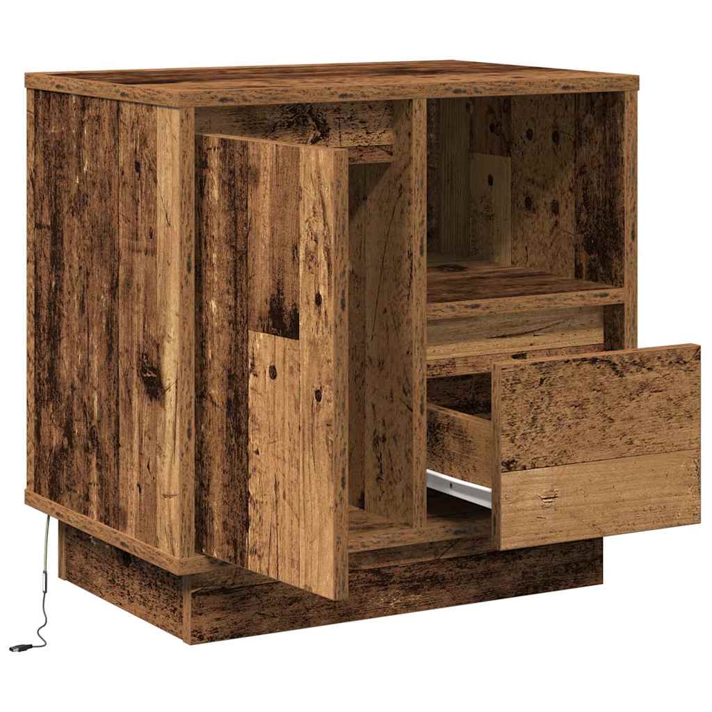 Nachttisch mit 2 pcs Altholz 50 x 34,5 x 50 cm Holzwerkstoff