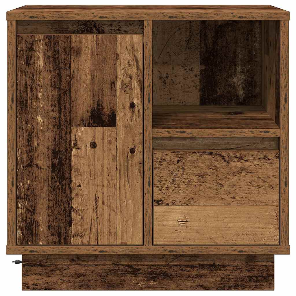 Nachttisch mit 2 pcs Altholz 50 x 34,5 x 50 cm Holzwerkstoff
