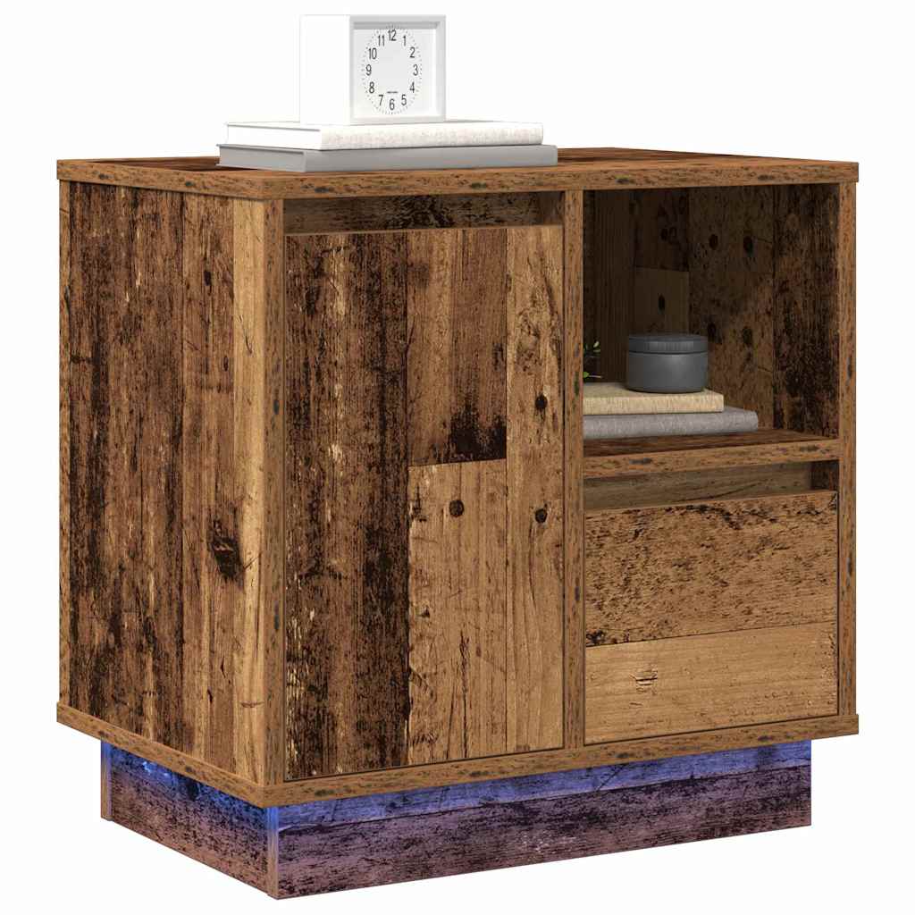 Nachttisch mit 2 pcs Altholz 50 x 34,5 x 50 cm Holzwerkstoff