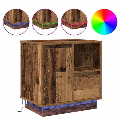 Nachttisch mit 2 pcs Altholz 50 x 34,5 x 50 cm Holzwerkstoff